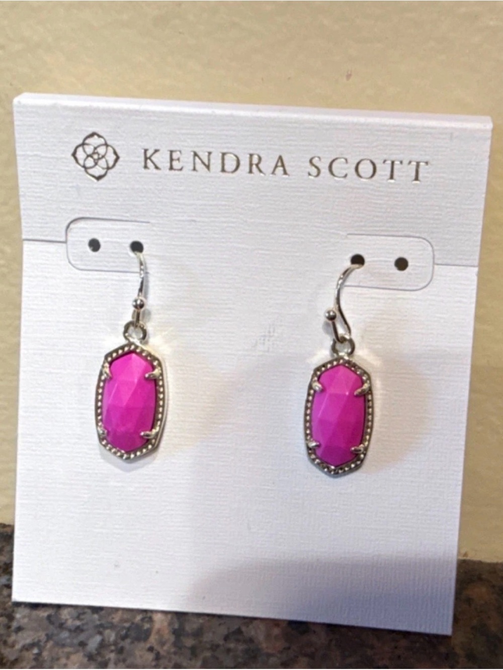 Kendra Scott Hot Pink Faceted Drop Earrings